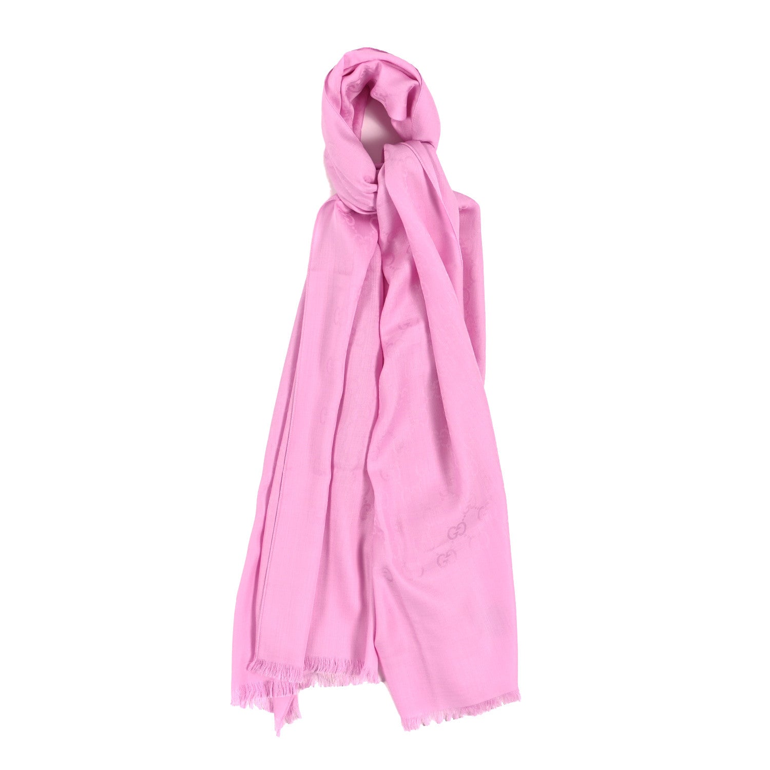 Gucci Wool Silk GG Monogram GGNat Plus Scarf Rose 1 of 3
