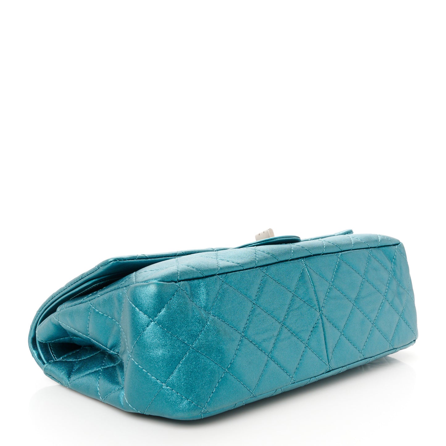 Metallic Calfskin Quilted 2.55 Reissue Flap 227 Turquoise
