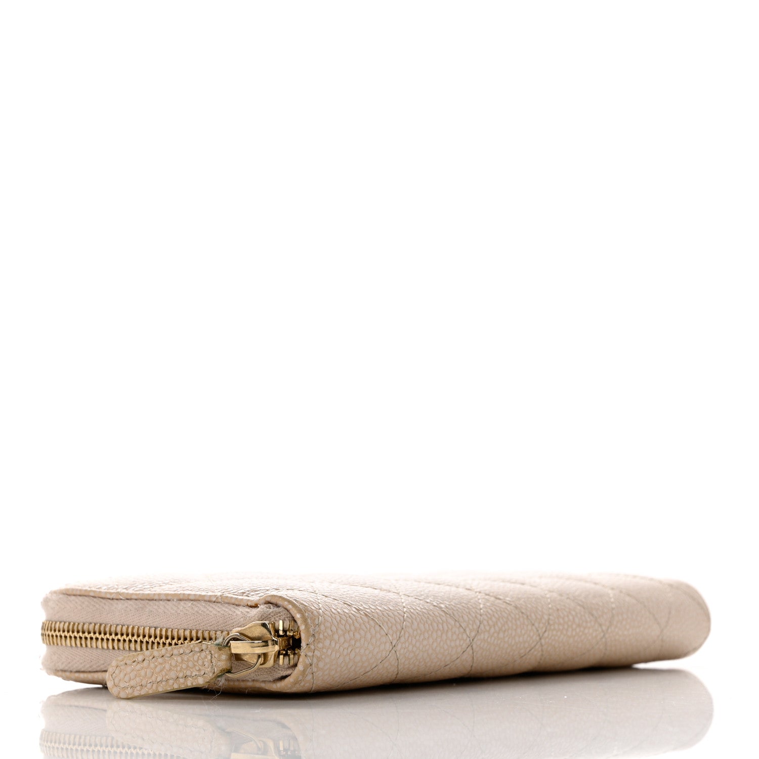 Chanel Iridescent Caviar Quilted Large Gusset Zip Around Wallet Beige 4 of 13