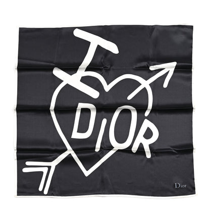 Christian Dior Silk Square Scarf Black 1 of 3