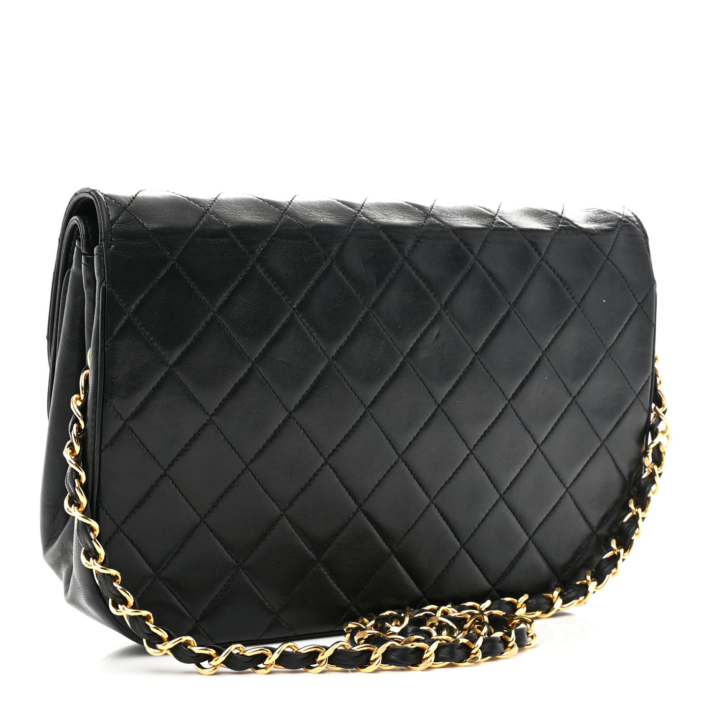 Lambskin Quilted Flap Bag Black
