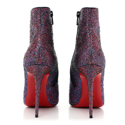 Christian Louboutin Satin So Kate Starlight Booty 100 Ankle Boots 38.5 Purple Multicolor 4 of 8