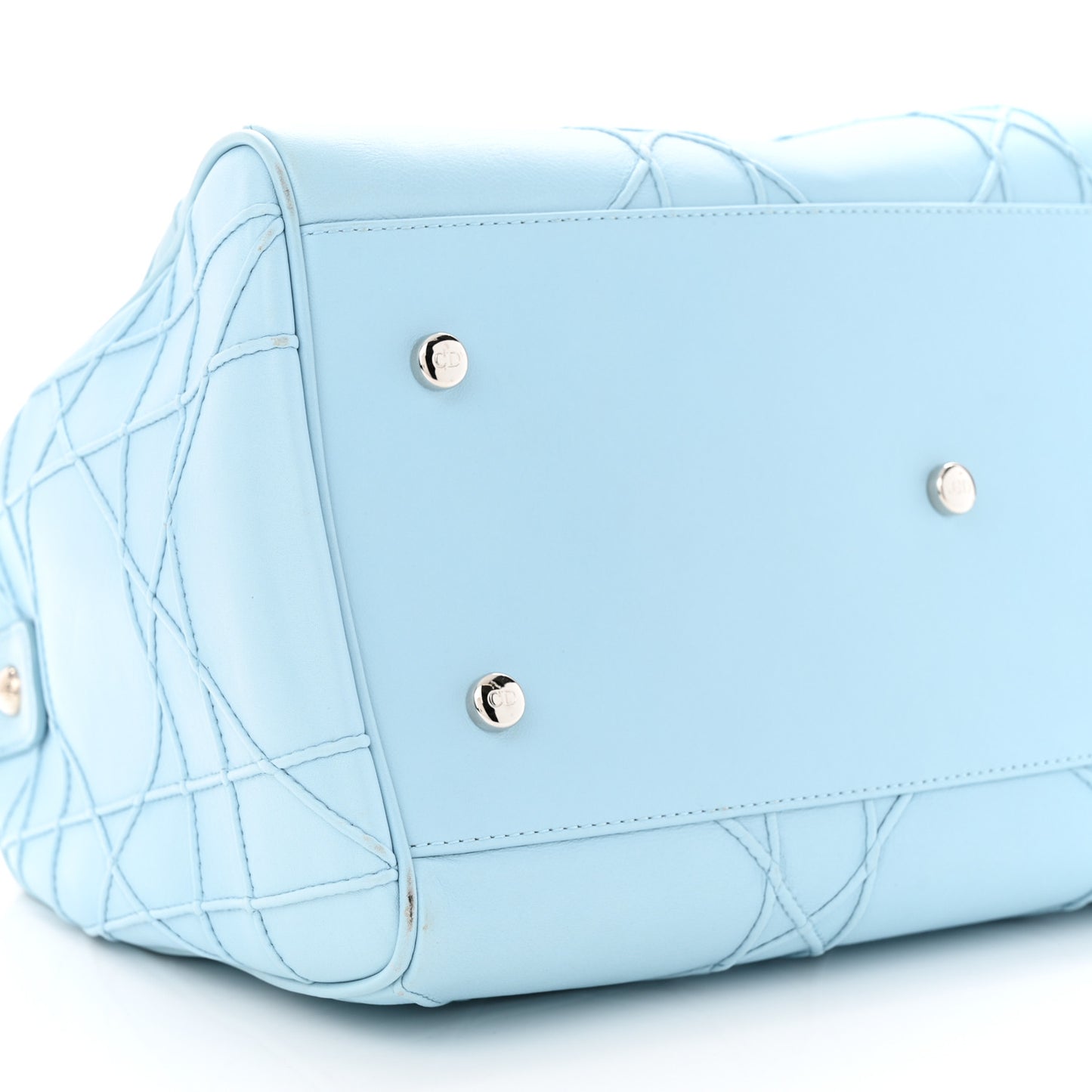 Lambskin Cannage Granville Polochon Light Blue