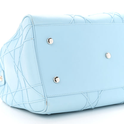 Christian Dior Lambskin Cannage Granville Polochon Light Blue 8 of 11