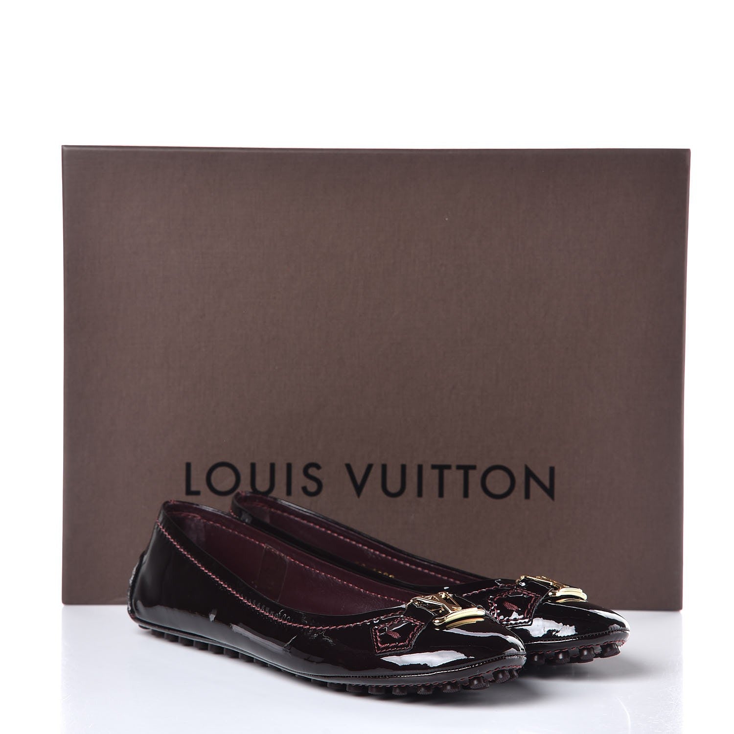 Louis Vuitton Patent Oxford Ballerina Flats 37.5 Amarante 11 of 11