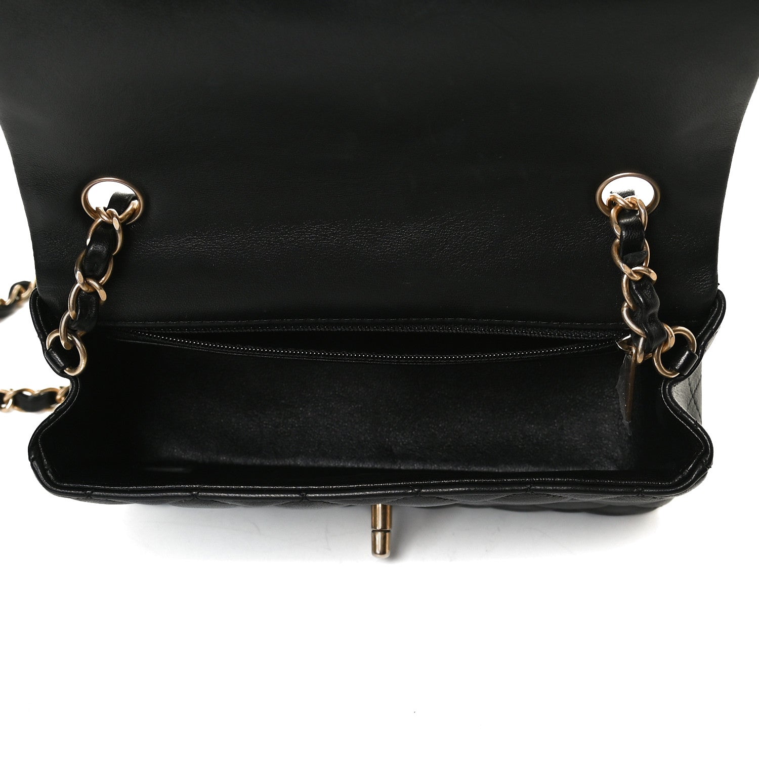 Chanel Lambskin Quilted Mini Rectangular Flap Black 4 of 12