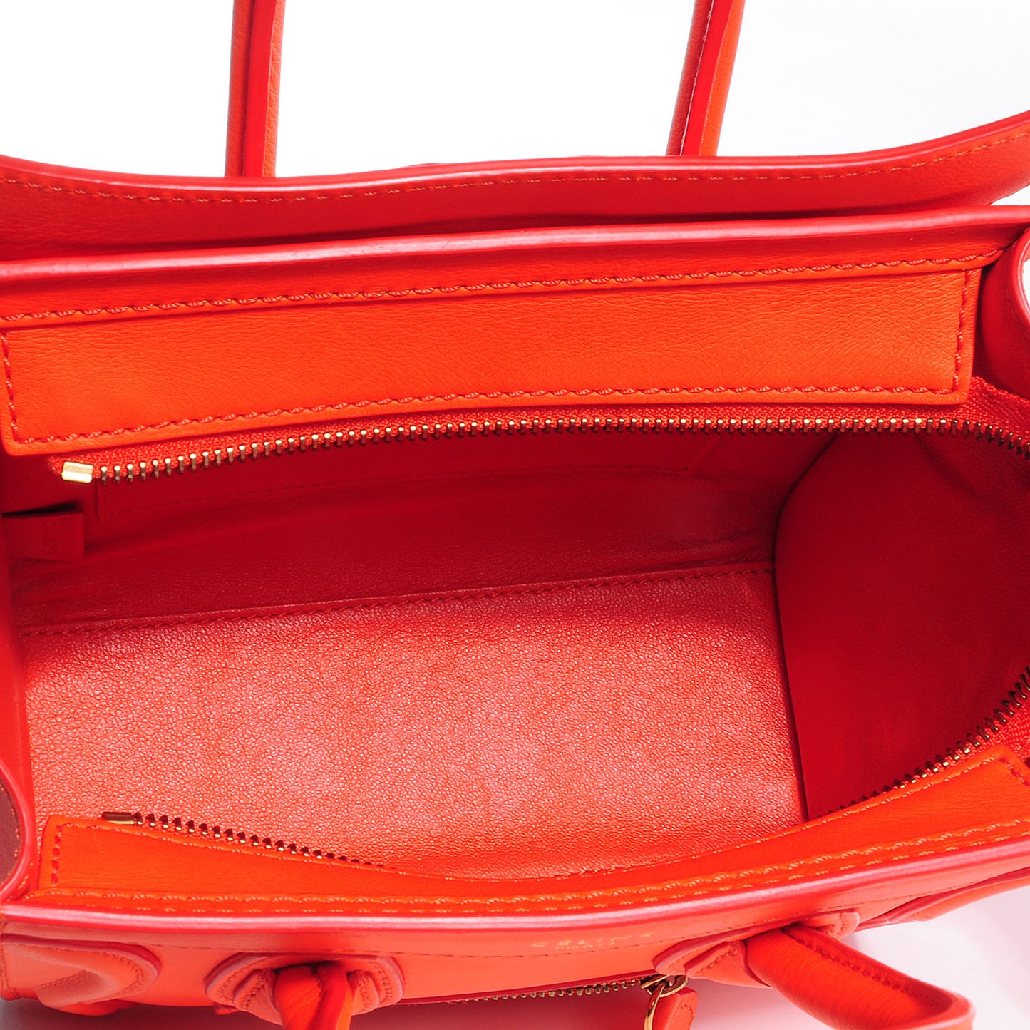 Smooth Calfskin Nano Luggage Bright Orange
