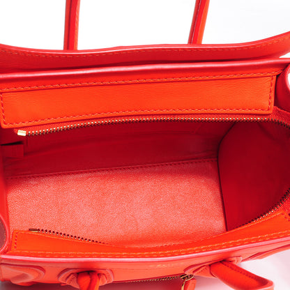 Celine Smooth Calfskin Nano Luggage Bright Orange 6 of 10