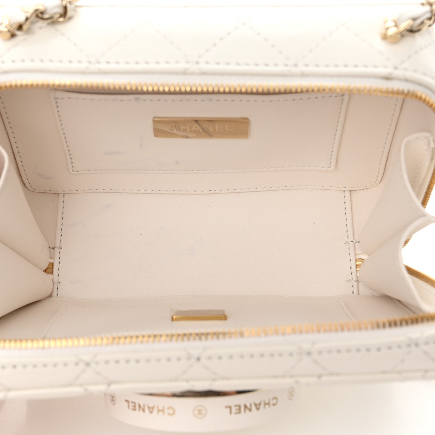 Lambskin Quilted Coco Click Bag White