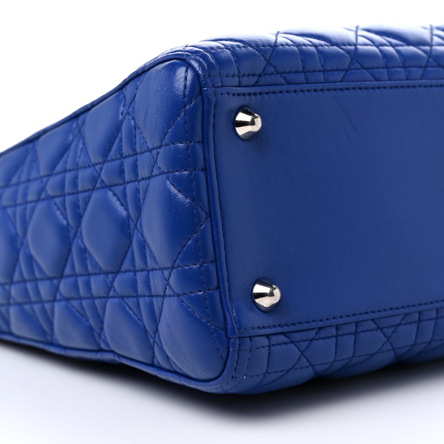Christian Dior Lambskin Cannage Large Lady Dior Blue 7 of 11