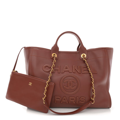Chanel Calfskin Medium Deauville Tote Brown 3 of 12