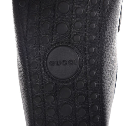 Gucci Calfskin Web Mens Horsebit Driver Loafers 8.5 Black 6 of 9