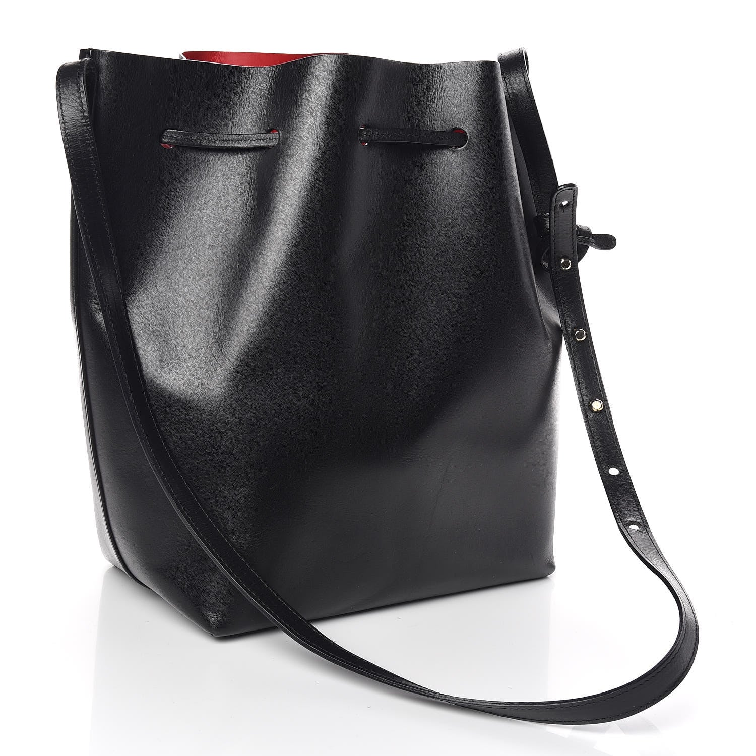 Mansur Gavriel Vegetable Tanned Calfskin Bucket Bag Black Flamma 4 of 12