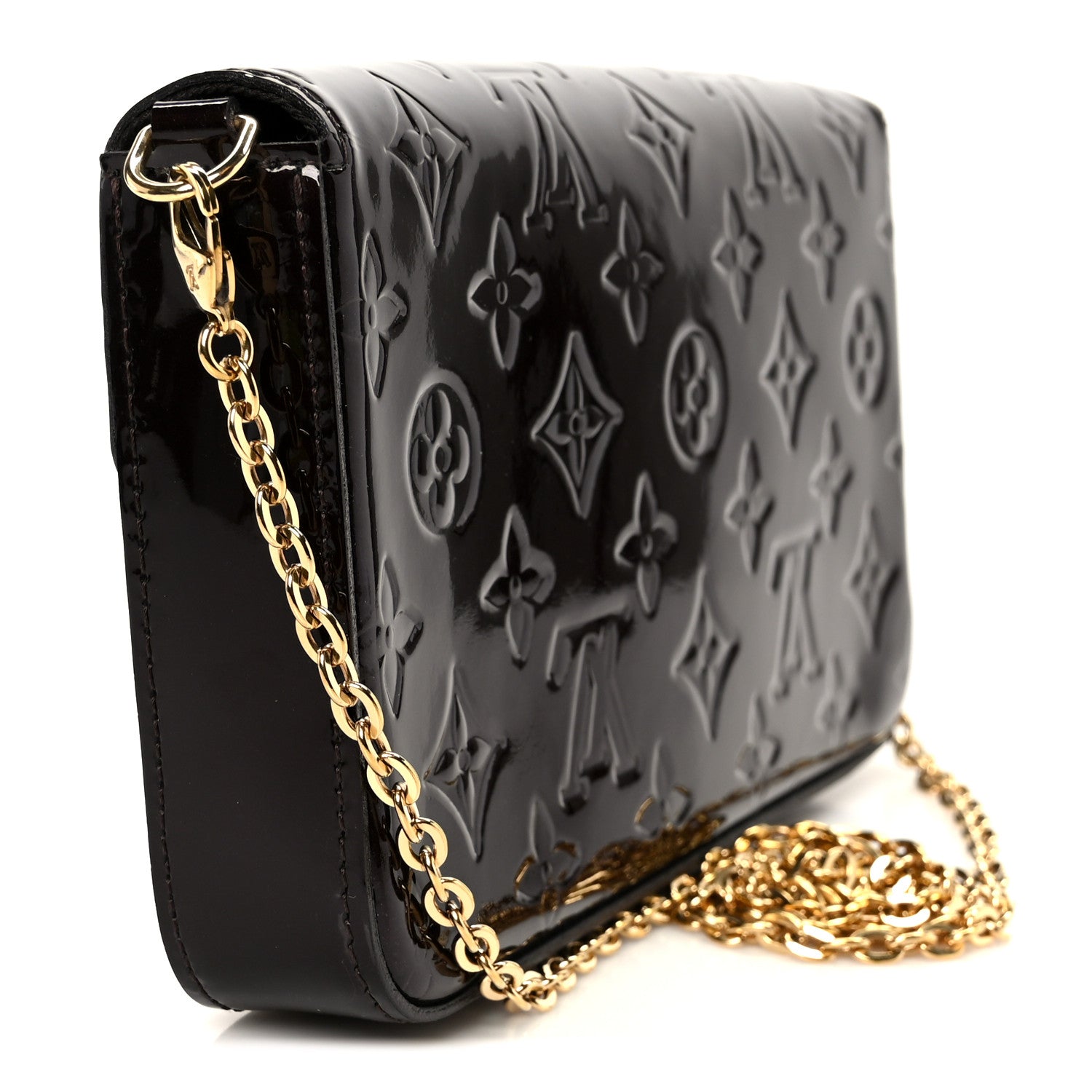 Louis Vuitton Vernis Pochette Felicie Chain Wallet Amarante 4 of 16