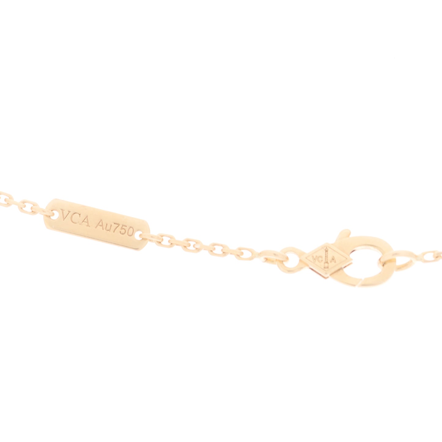18K Yellow Gold Diamond Vintage Alhambra Pendant Necklace