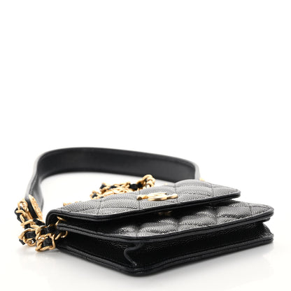Chanel Caviar Quilted Twist Your Buttons Coin Purse With Chain Black 4 of 11