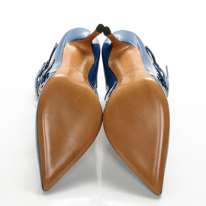 Valentino Garavani Patent Love Latch 100mm Pumps 36 Indaco Poudre 5 of 8