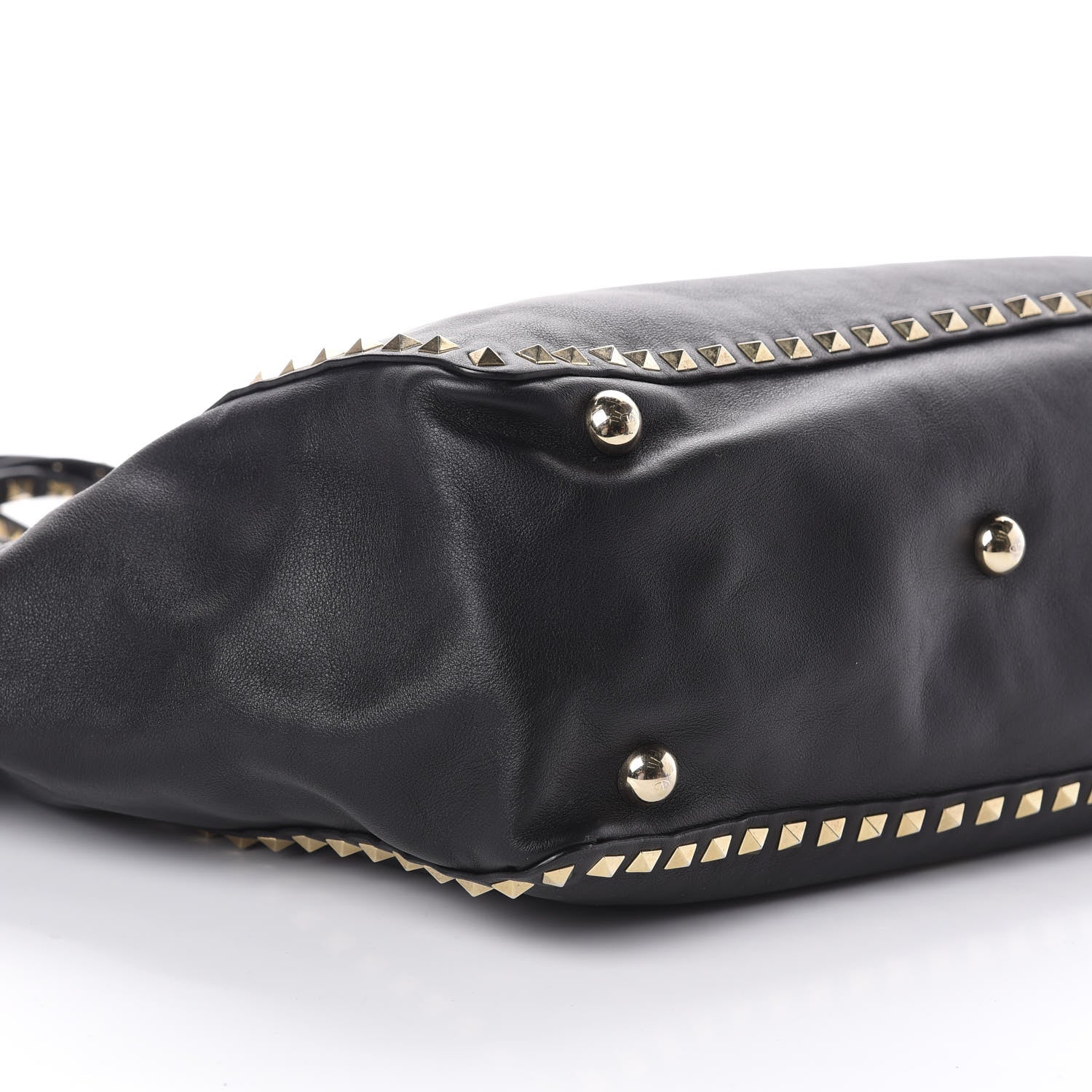 Valentino Garavani Vitello Medium Rockstud Tote Black 8 of 9
