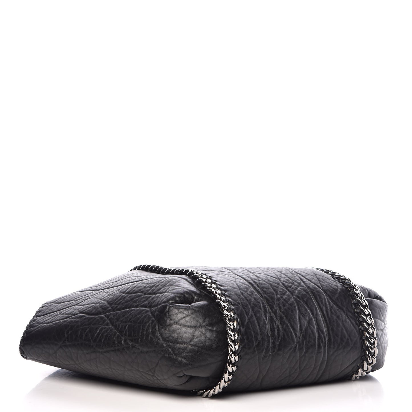 Shaggy Deer Shearling Chain Falabella Tote Black