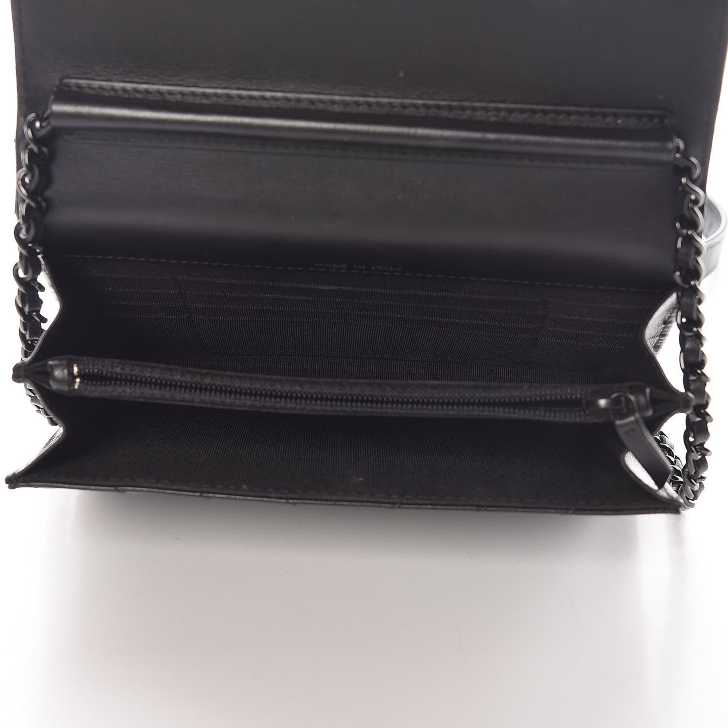 Aged Calfskin Chevron Quilted Reissue 2.55 Square Wallet On Chain WOC So Black