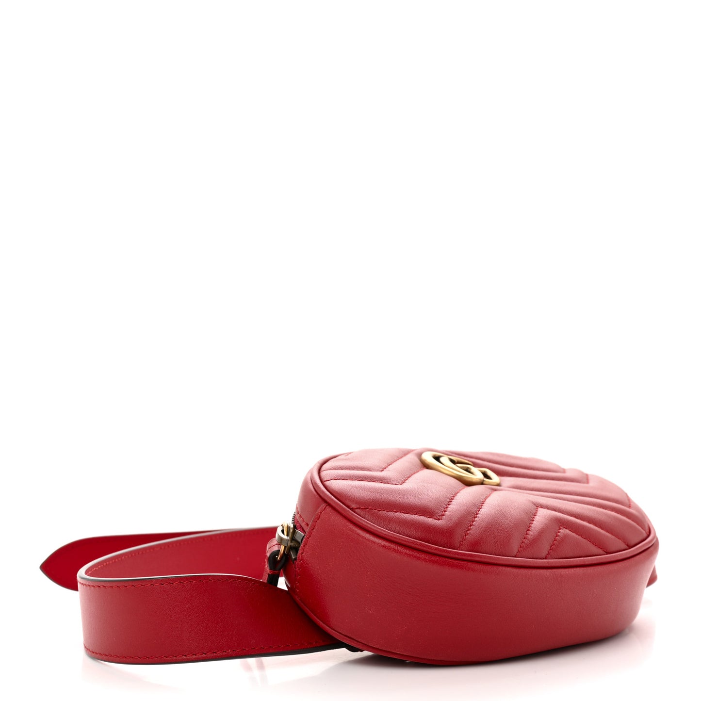 Calfskin Matelasse GG Marmont Belt Bag 95 38 Hibiscus Red