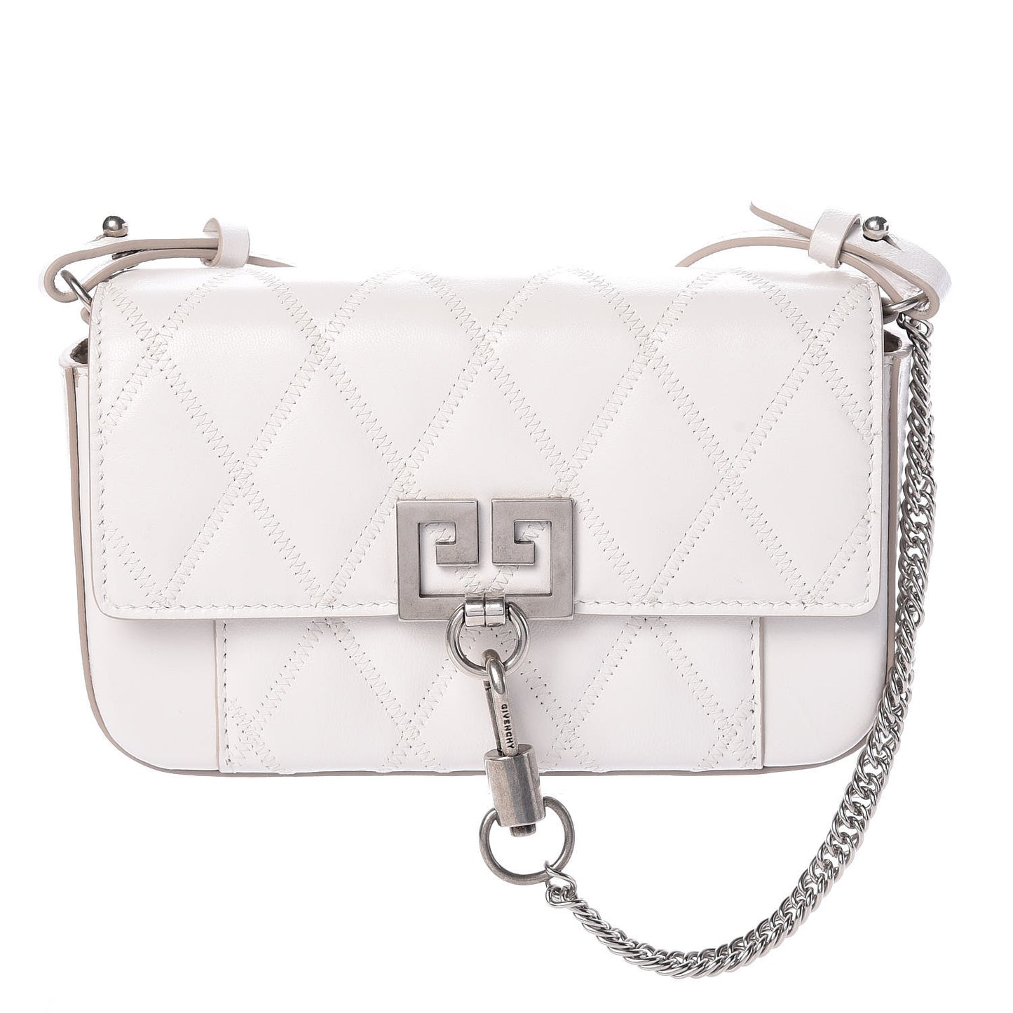 Goatskin Quilted GV3 Mini Pocket Convertible Bag White