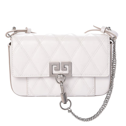 Givenchy Goatskin Quilted GV3 Mini Pocket Convertible Bag White 1 of 9