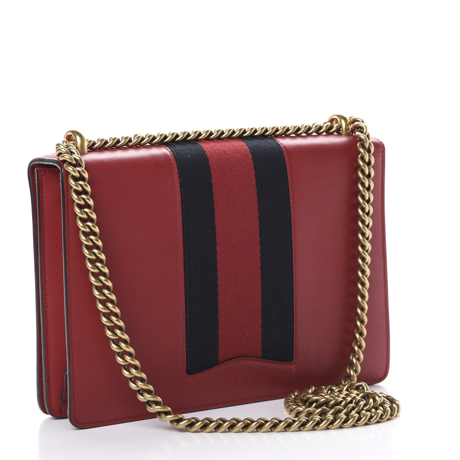 Gucci Calfskin Web Medium Peony Chain Shoulder Bag Red 2 of 16