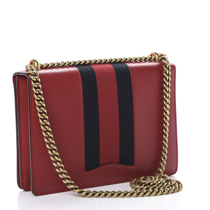 Gucci Calfskin Web Medium Peony Chain Shoulder Bag Red 2 of 16