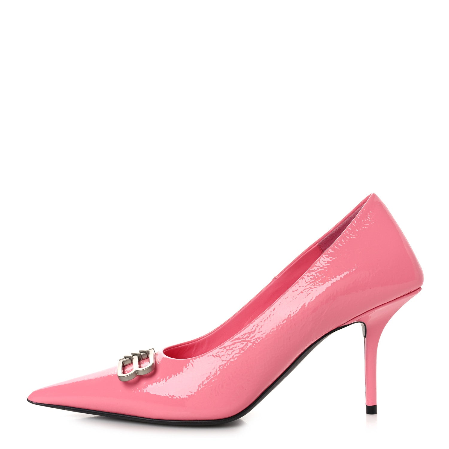 Balenciaga Shiny Calfskin BB Square Knife 80mm Pumps 37 Sweet Pink 1 of 9