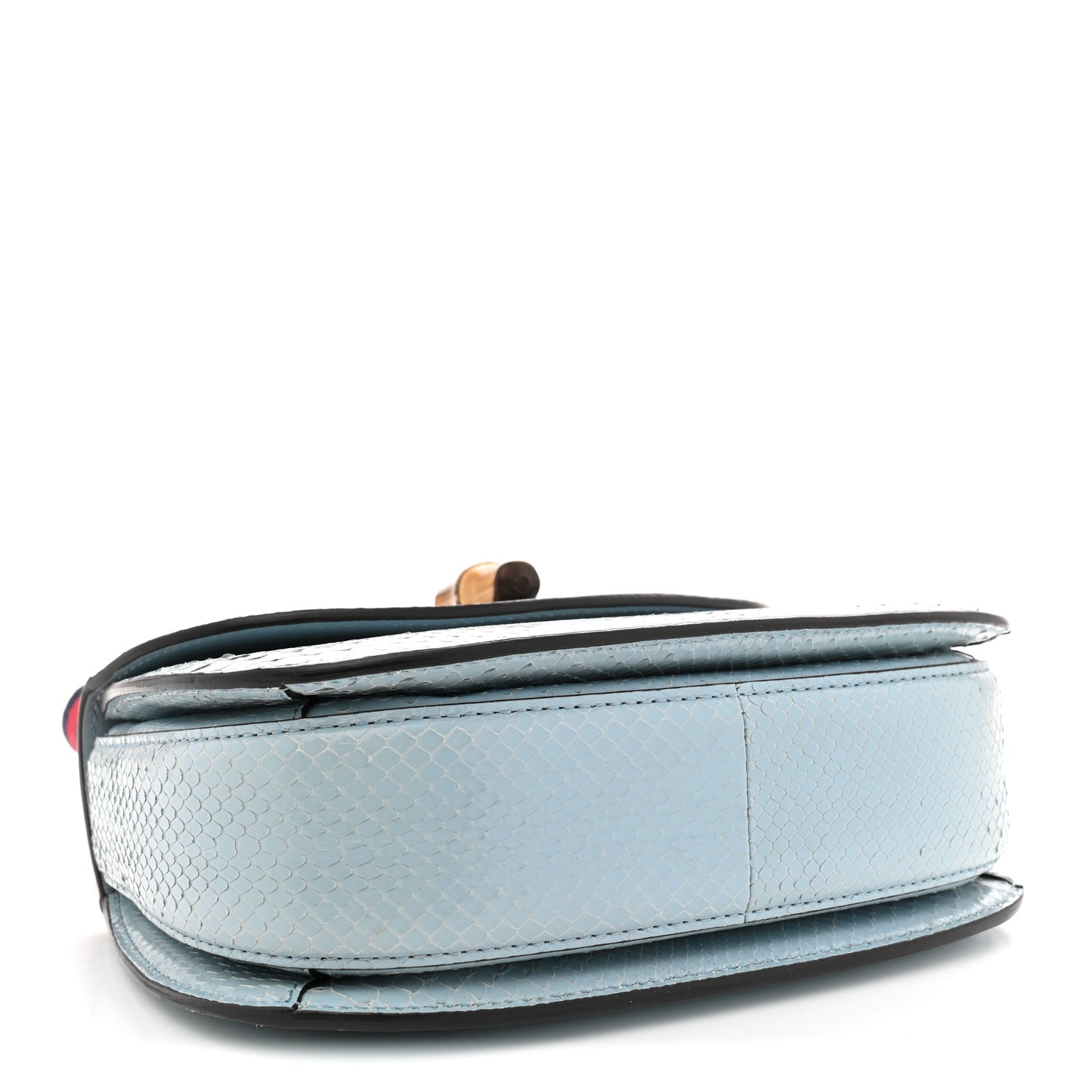 Gucci Snakeskin Small Bamboo 1947 Top Handle Bag Light Blue 5 of 14