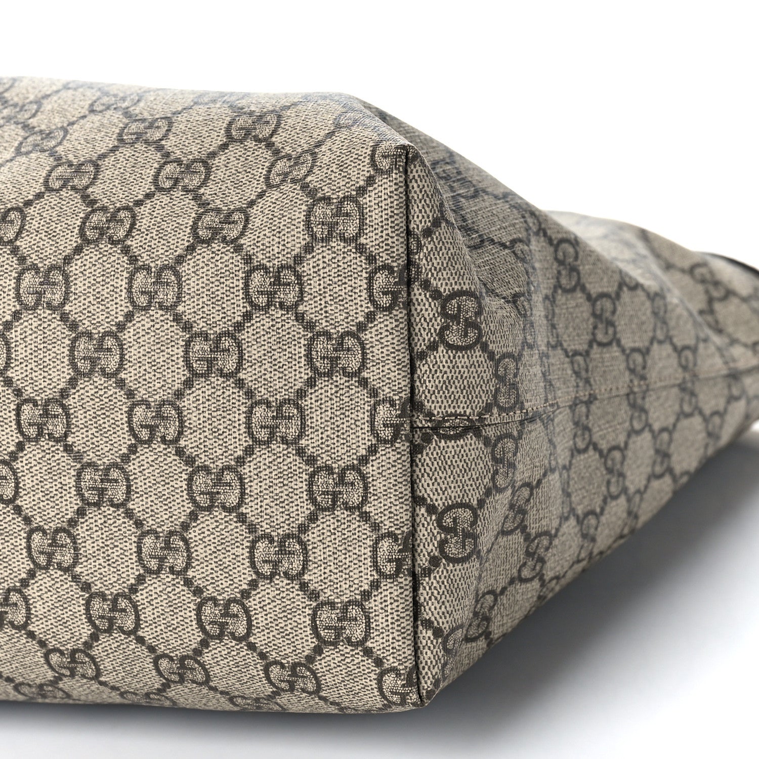 Gucci GG Supreme Monogram Textured Dollar Calfskin Web Medium Ophidia Shopping Tote Beige Ebony Mystic White 10 of 11