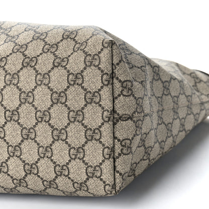 Gucci GG Supreme Monogram Textured Dollar Calfskin Web Medium Ophidia Shopping Tote Beige Ebony Mystic White 10 of 11