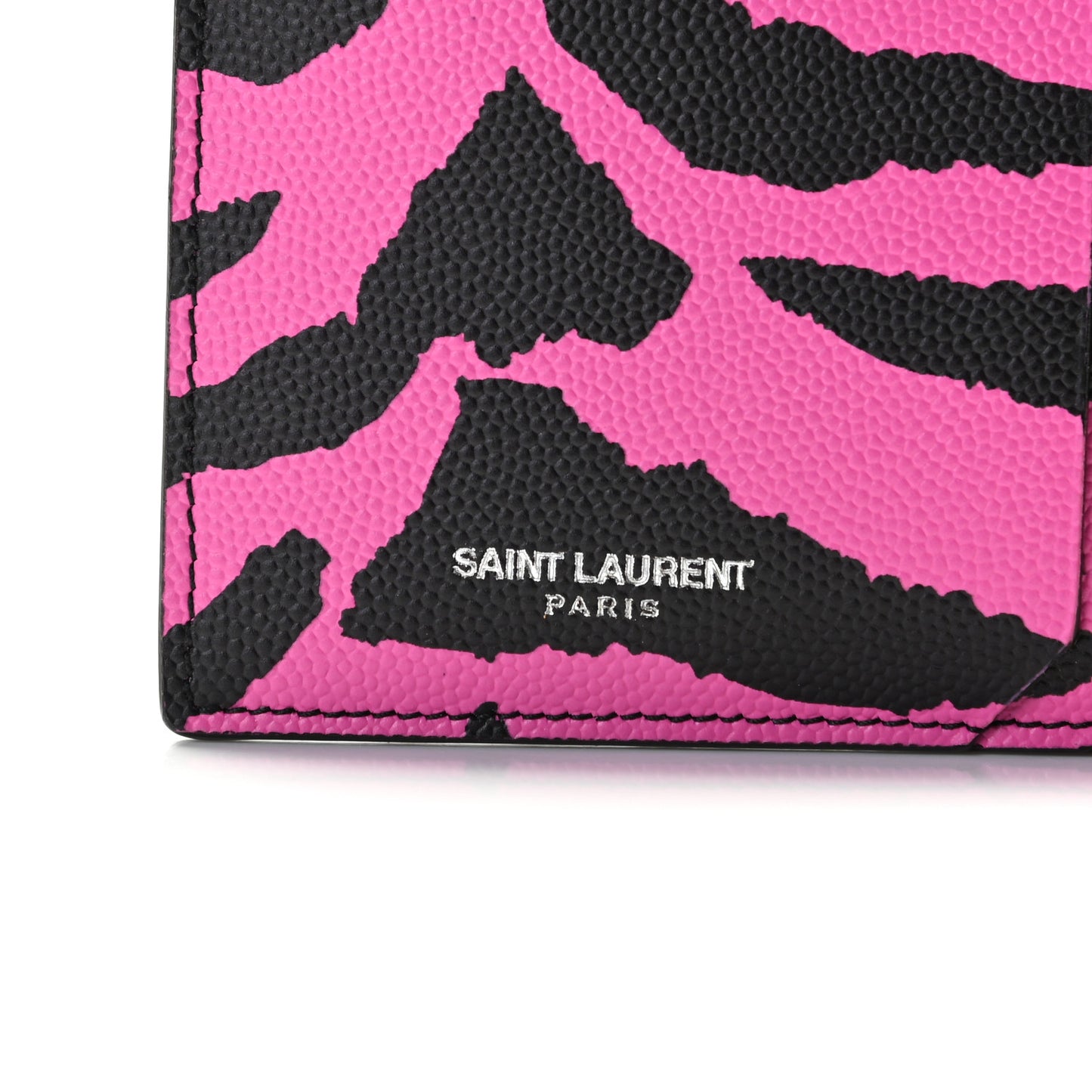 Grain de Poudre Zebra Print 5 Fragments Zip Pouch Card Holder Fuchsia Black