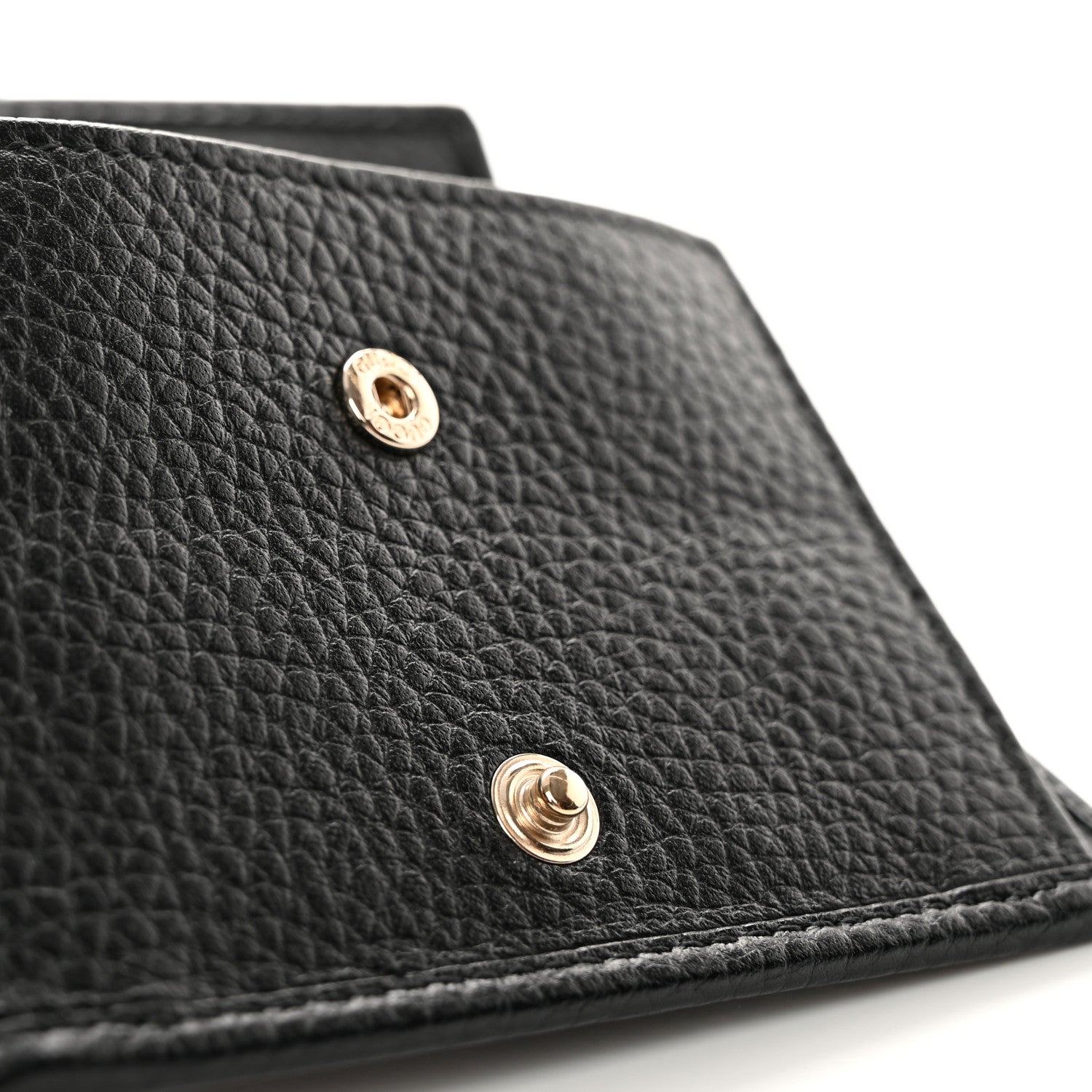 Gucci Pebbled Calfskin Soho Compact Flap Wallet Black 10 of 17