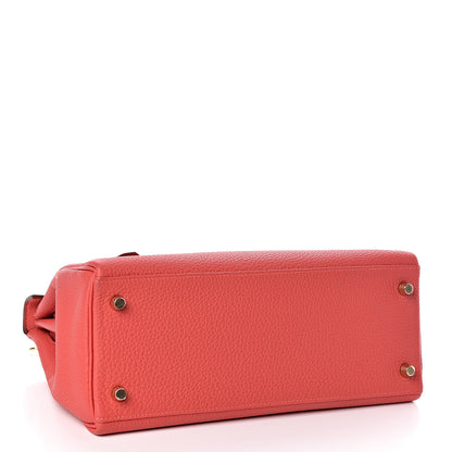 Hermes Togo Kelly Retourne 28 Rouge Pivoine 5 of 35
