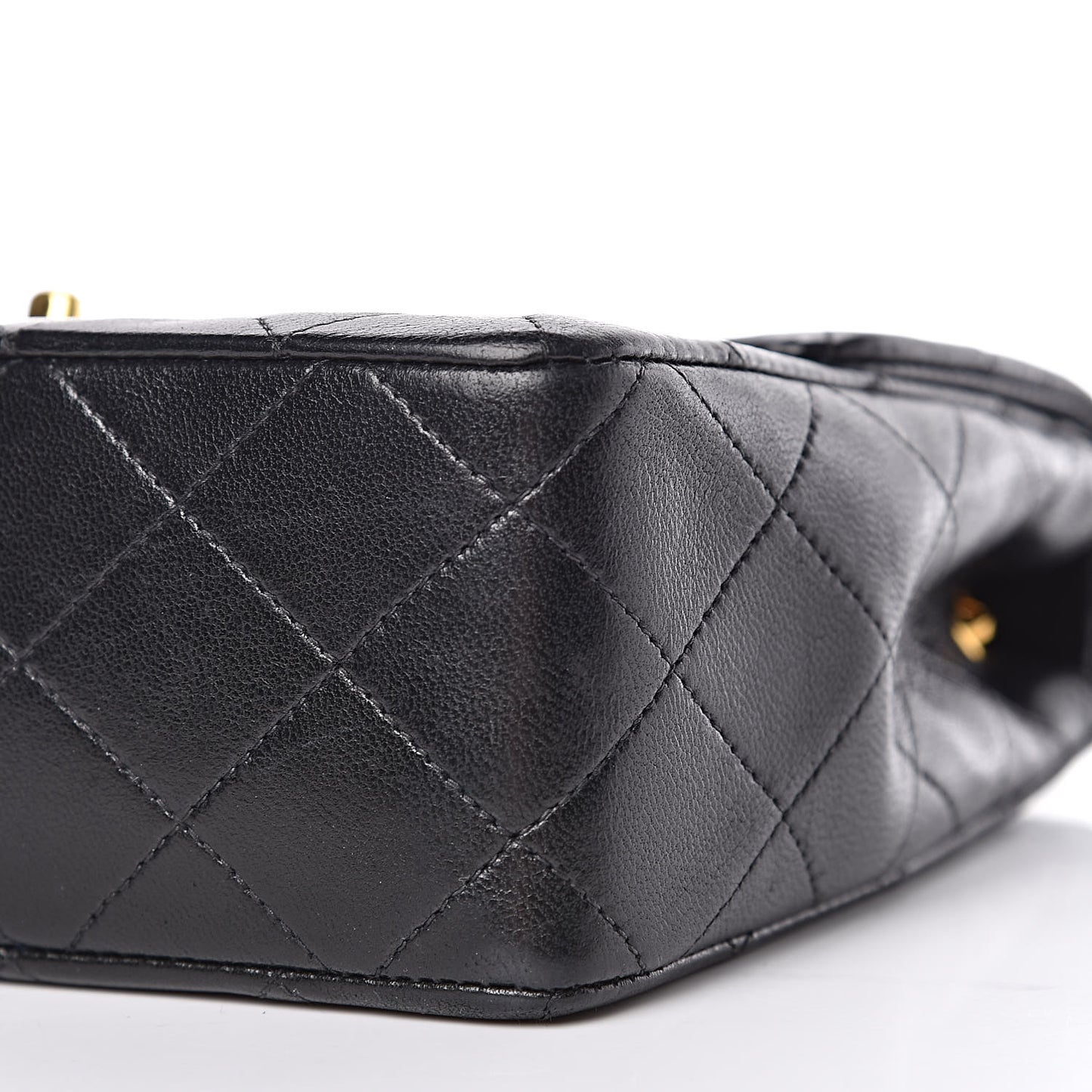 Lambskin Quilted Mini Square Flap Bag Black