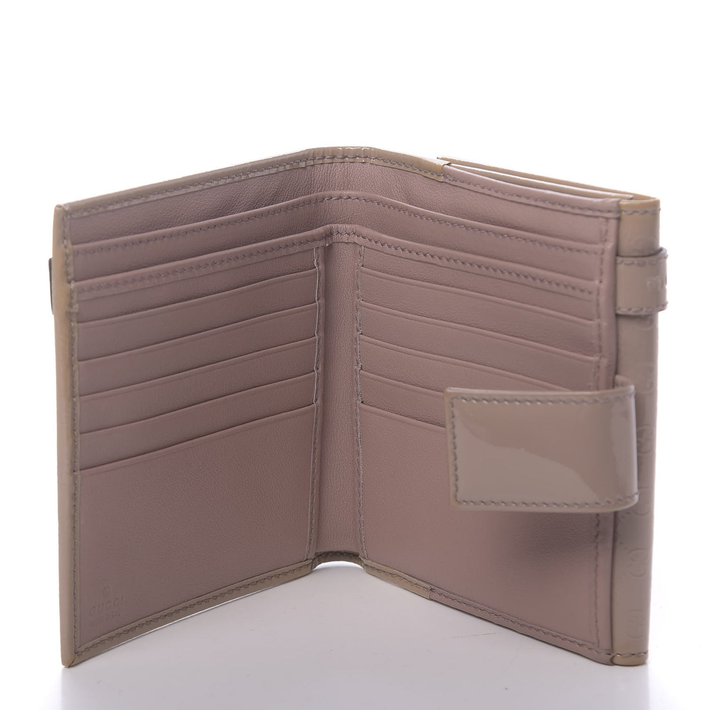 Patent Microguccissima Nice French Flap Wallet Dark Cipria