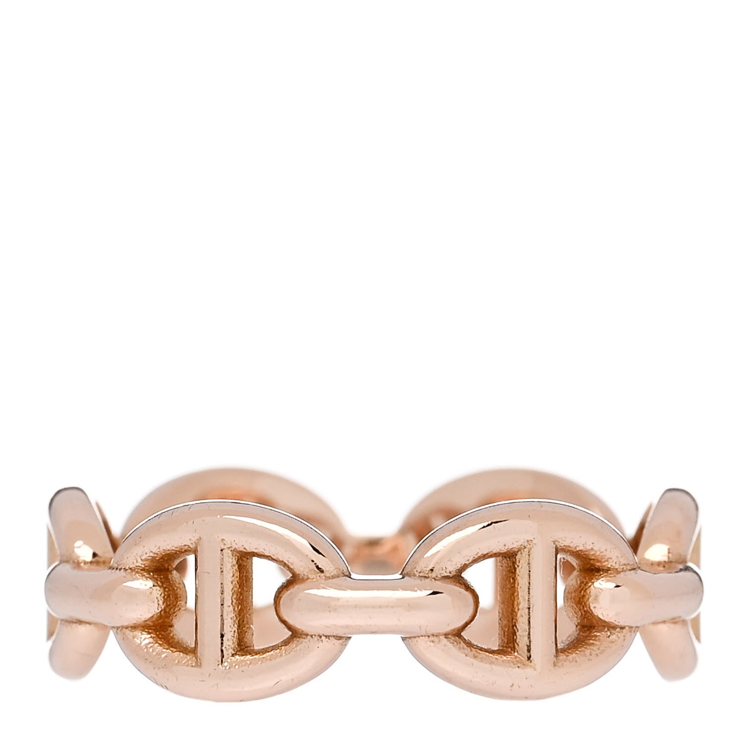 Hermes 18K Rose Gold PM Chaine d'Ancre Enchainee Ring 50 5.25 3 of 7