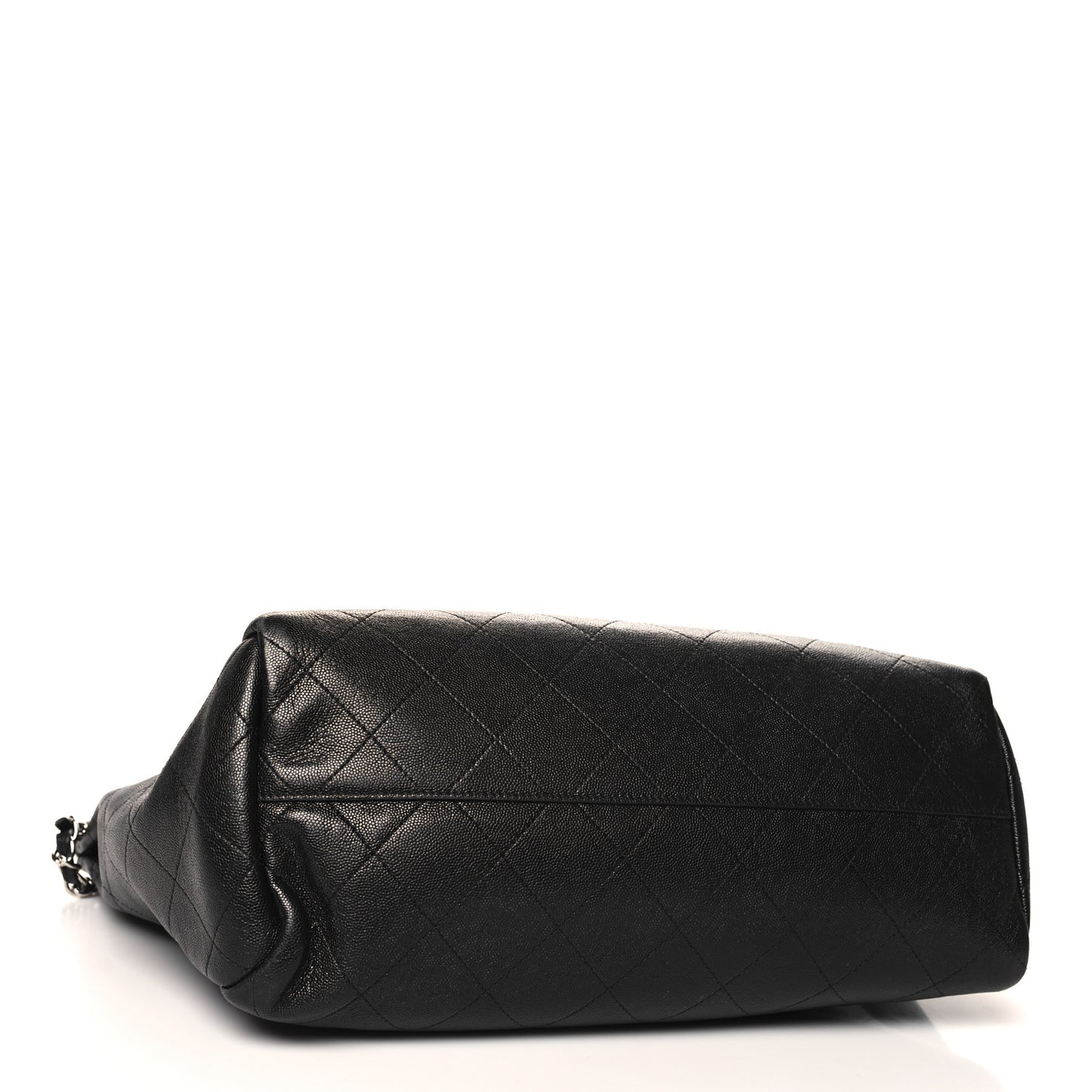 Caviar Stitched Large Shopping Tote Black