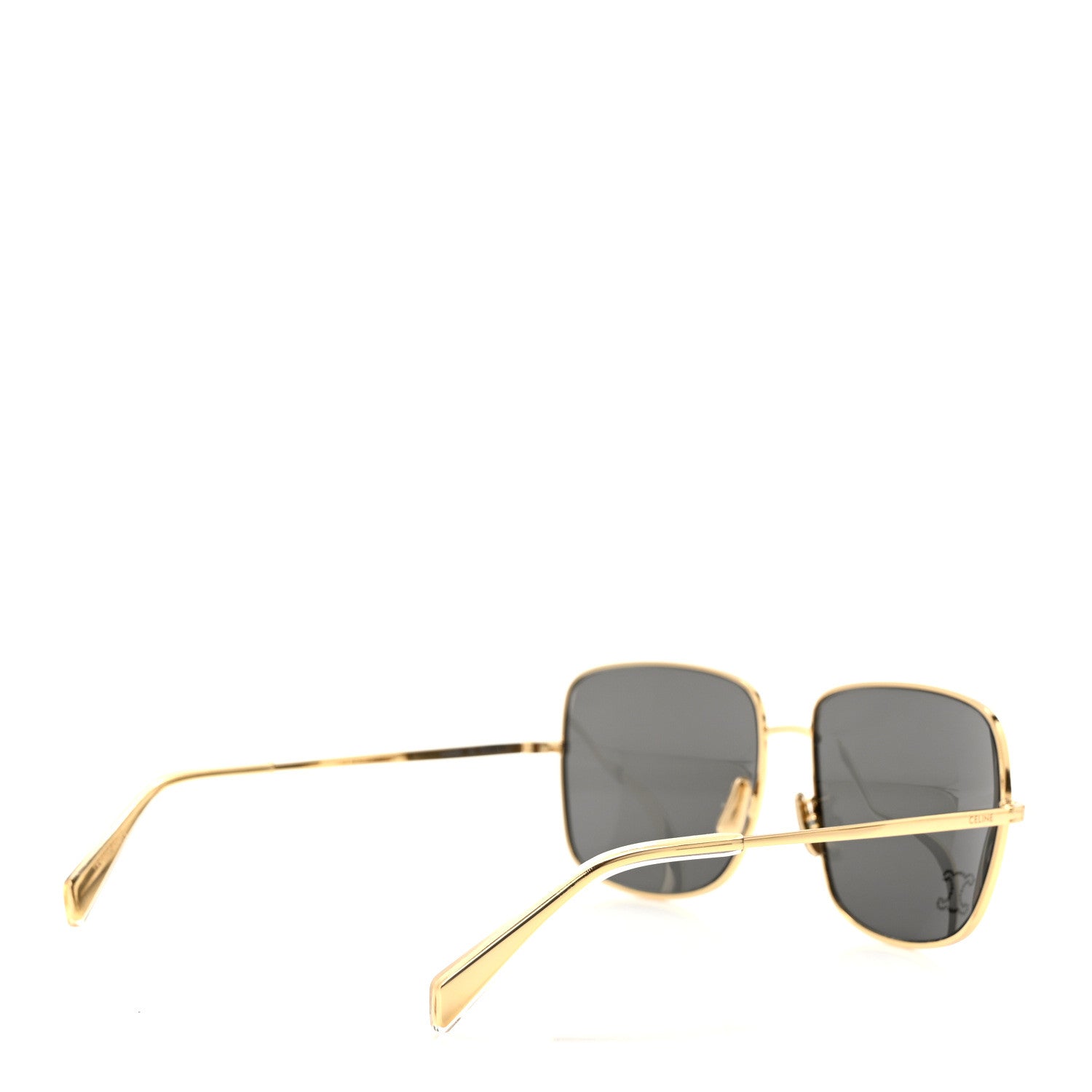 Celine Metal Rhinestone Triomphe Sunglasses Gold Smoke 4 of 8