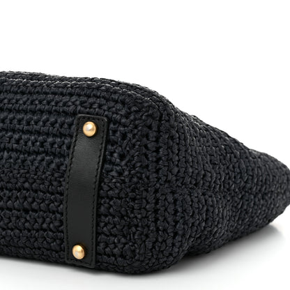 Chanel Straw Raffia Tote Black 11 of 12