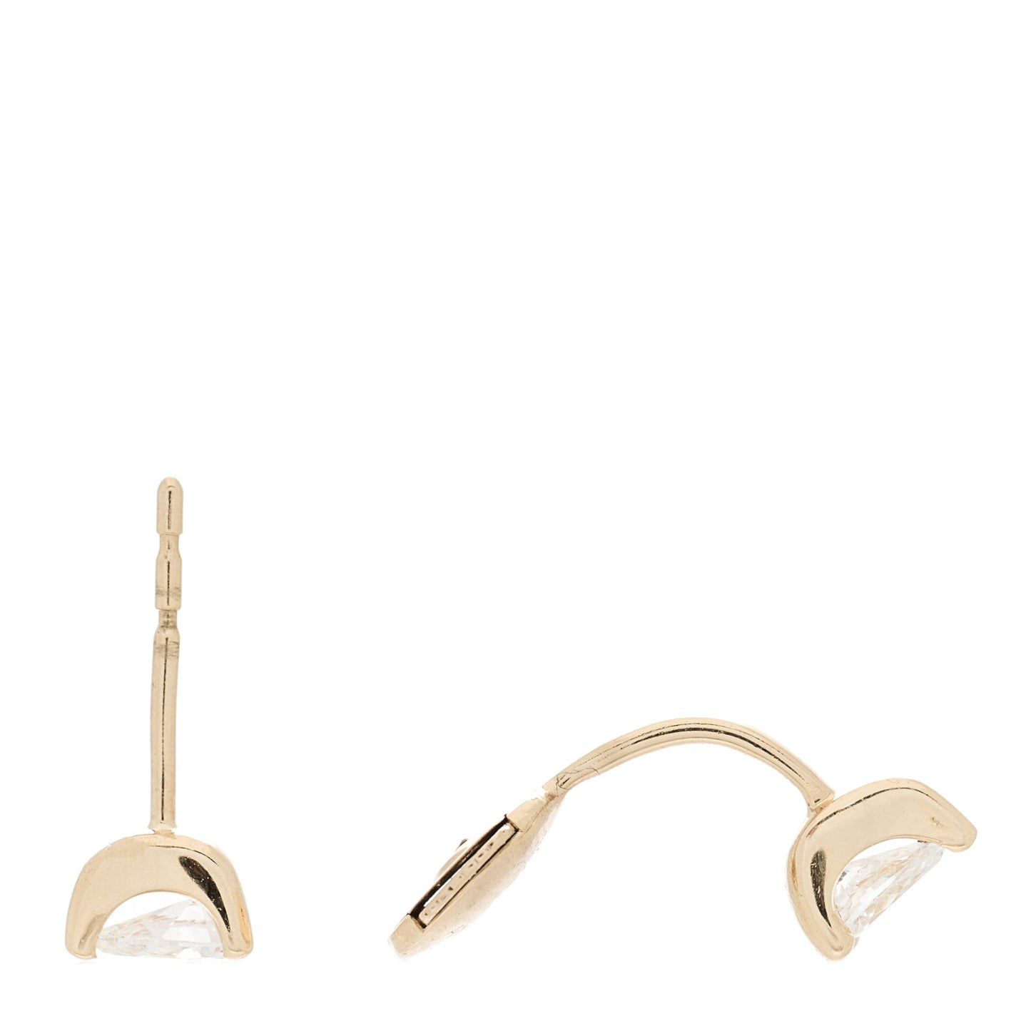 18K Yellow Gold Diamond Pear Orbit Earring
