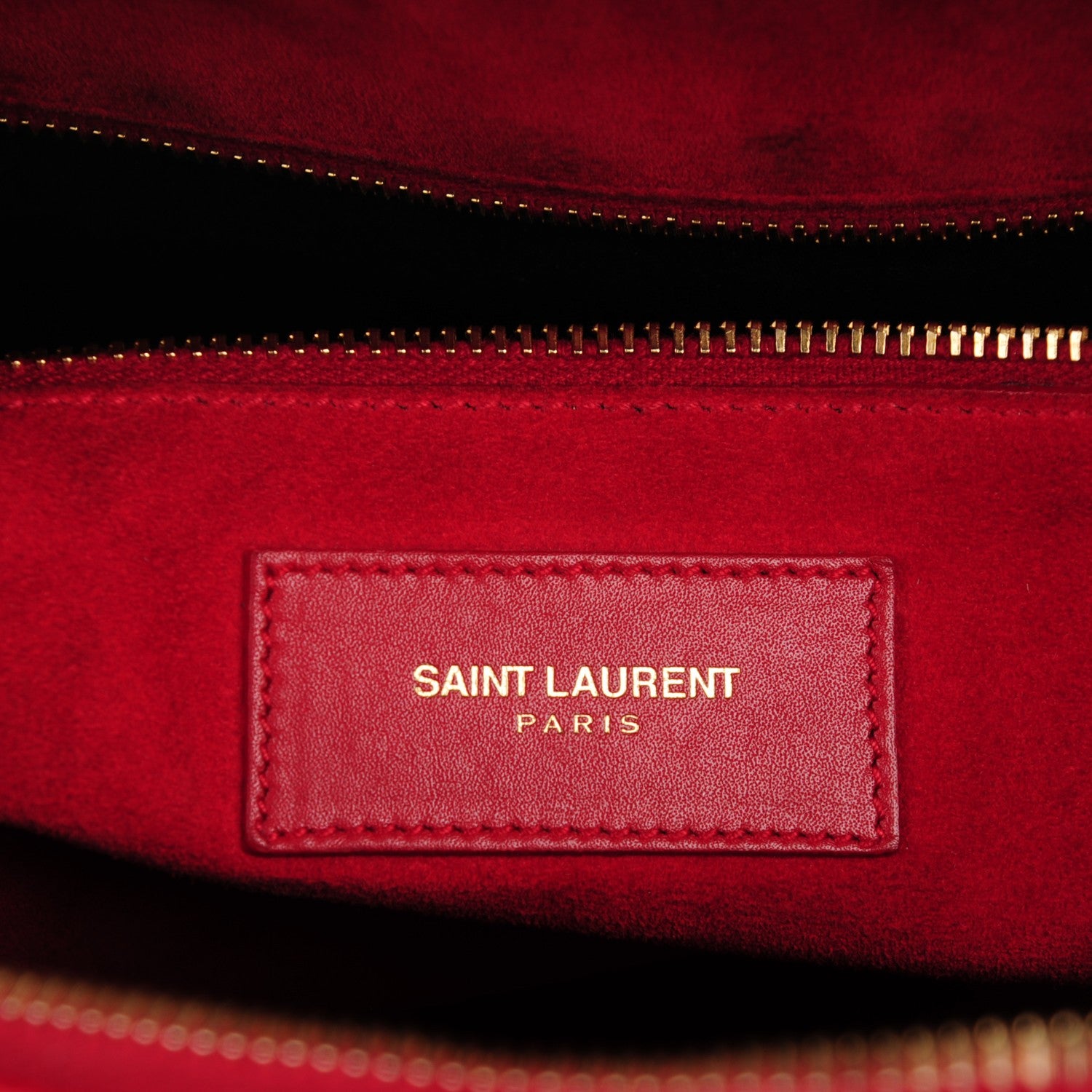Saint Laurent Calfskin Classic Duffle 12 Red 6 of 7