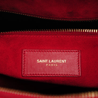 Saint Laurent Calfskin Classic Duffle 12 Red 6 of 7