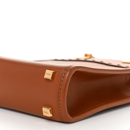 Fendi Vitello King Plexiglass Logo Embossed Mini Fendi Sunshine Shopper Tote Cuoio 10 of 11