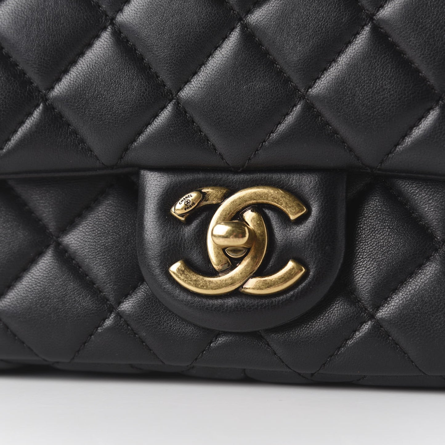 Lambskin Small Grocery By Chanel Flap Black