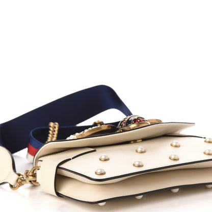 Gucci Nappa Pearl Studded Mini Queen Margaret Broadway Shoulder Bag Mystic White 10 of 12