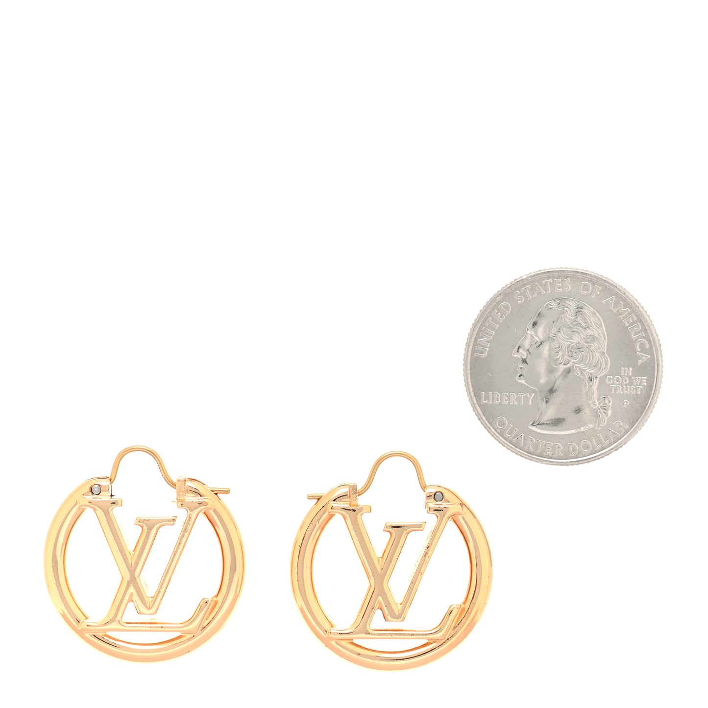Metal Small Louise Hoop Earrings Gold