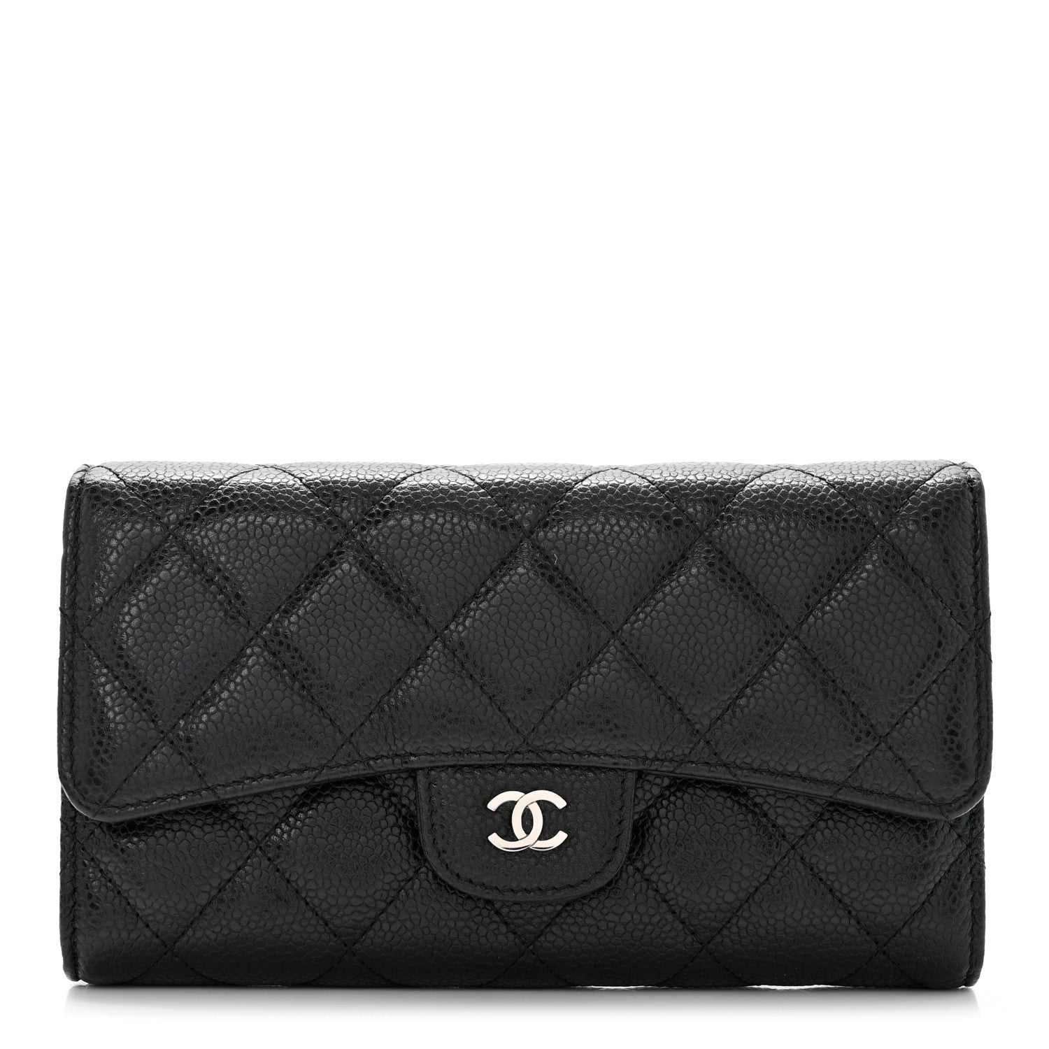 Chanel Caviar Quilted Long Flap Wallet Black 1 of 10